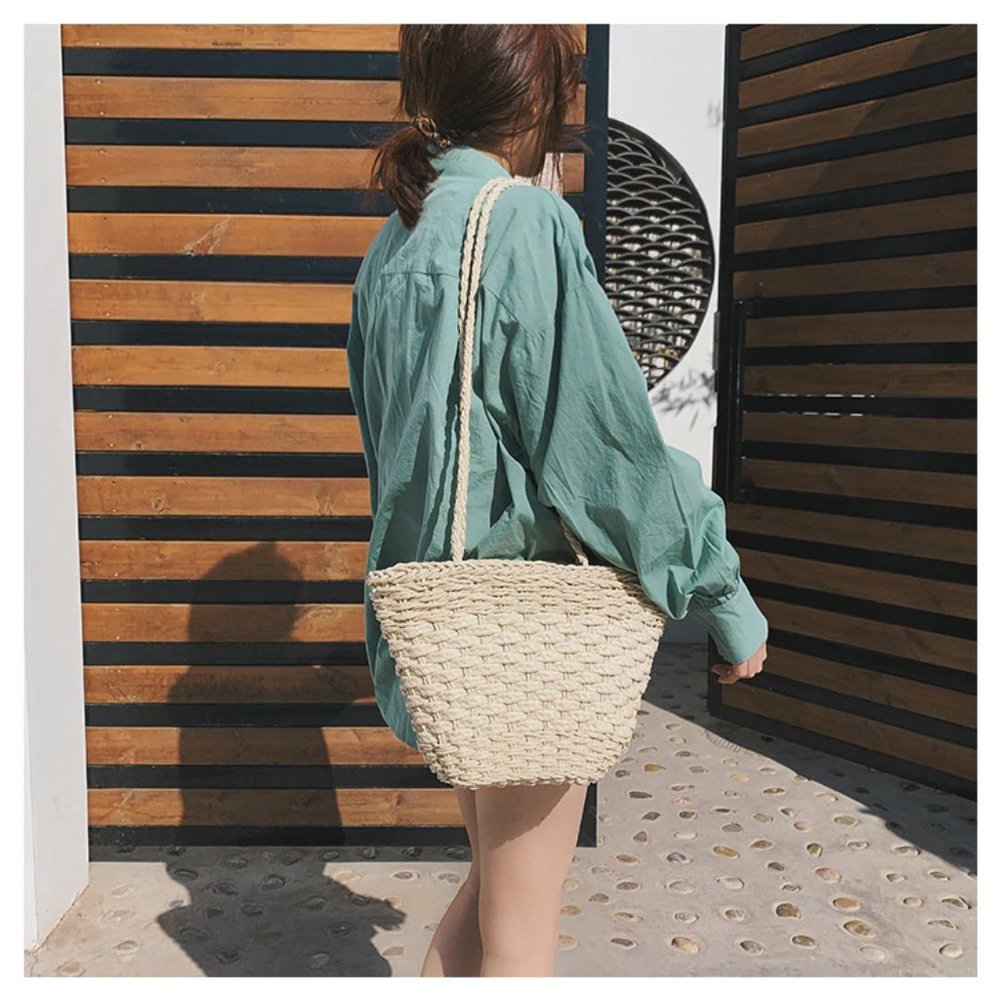 ALPA PACO STRAW SHOULDER BAG - Picture 1 of 9